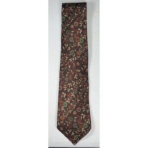 Robert W. Gates All Silk Tie ITALY Brown Floral